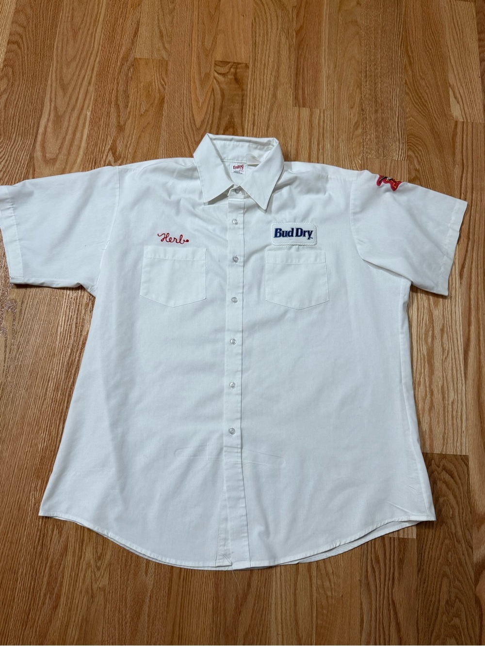 Vintage Anheuser Busch Work Shirt 1970s Men Size XL Bud Dry Unitog Rare Brewery